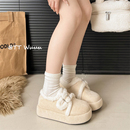 TTWuuu加绒松糕厚底勃肯棉鞋女冬季外穿小个子增高复古保暖毛毛鞋