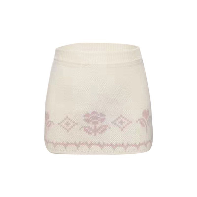 费尔岛提花针织半身裙女高腰修身包臀短裙小个子高级感松紧A字裙