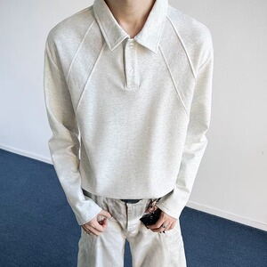 5w+280g曼巴棉2026春重磅POLO衫翻领长袖T恤 室内模特T2599 特P18图片