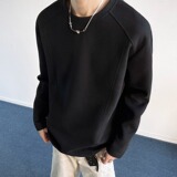 3w件+280g2026春款重磅华棉解构拼接打底长袖室内模特T2596P18，男装T恤，电商A030