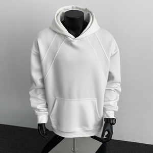 6w件+330g 秋新款男潮牌套头连帽卫衣 黑色假模 WY617 P32，男装卫衣，电商A030