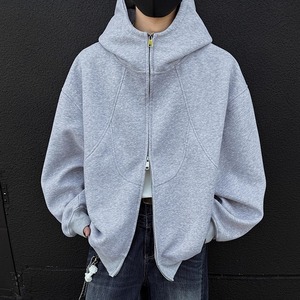 5k件+400g重磅设计感结构线卫衣开衫连帽外套 室外模特 WY605 P45图片