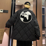 冬季新款设计感菱格棉服拉链棒球服室内模特m883p110，男装棉衣，电商A030