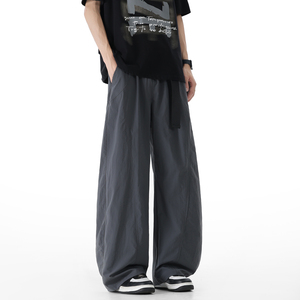 4k件+2026春款高街纯色弯刀凉感透气冰丝裤 无影墙 K2597 P35控68，男装休闲裤，电商A030