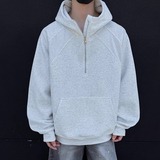 1w件+420g华棉2026春款拼螺纹半拉链套头卫衣室外模特WY606P45，男装卫衣，电商A030