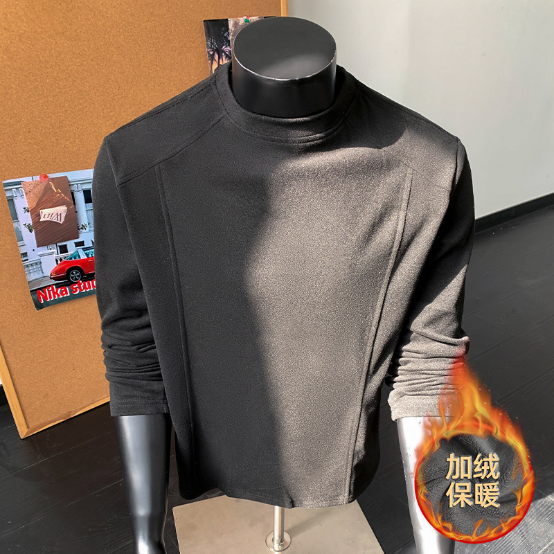 1w+420g德绒加绒2026春款解构长袖圆领T恤假模特T2602-JRP18.5，男装T恤，电商A030