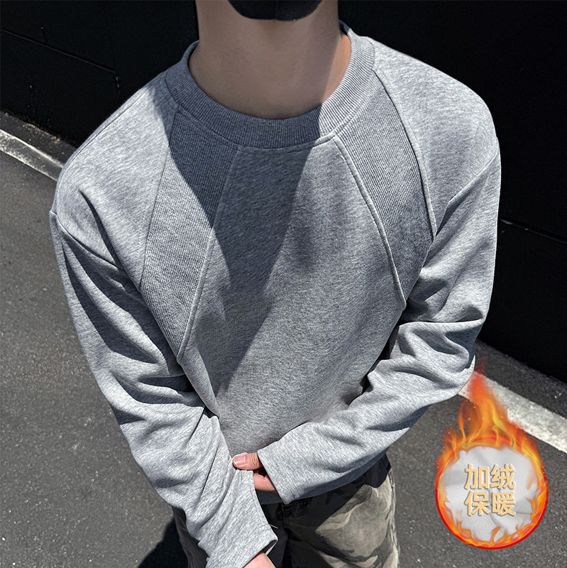 1w+加绒款解构拼接长袖T恤男百搭打底上衣高街T2598-JRP24,男装T恤,电商A030