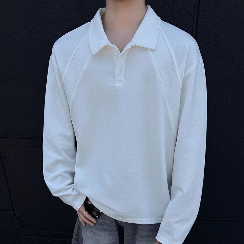 5w+280g2026春款曼巴棉重磅POLO衫翻领长袖T恤室内模特T2599P19,男装T恤,电商A030