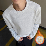 2026春款加绒解构拼接长袖T恤男百搭打底上衣高街T2596-JRP24，男装T恤，电商A030