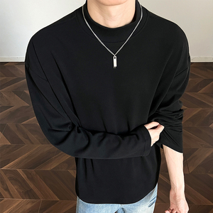 2w件德绒280g2026春款长T宽松长袖打底 内景模特 T2601 特P12，男装T恤，电商A030