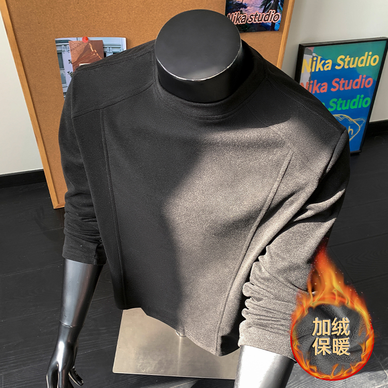 5w件280g加绒款设计感长袖打底圆领德绒长恤3DT2602-JRP18.5，男装T恤，电商A030