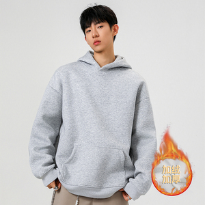 5W件+ 420g华棉加绒2026春连帽纯色套头卫衣无影墙WY801-JR 特P35，男装卫衣，电商A030