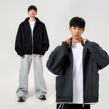 5k件+420g华棉2026春设计感双拉链连帽卫衣外套无影墙WY607特P45，女装短外套，电商A030