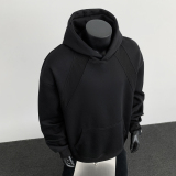 6w件+330g秋新款男潮牌套头连帽卫衣黑色假模WY617P32，男装卫衣，电商A030