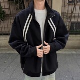 1w件+330g华棉2026春拼接连帽两侧条纹卫衣高街WY613P38，男装卫衣，电商A030