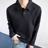 曼巴棉美式正肩POLO衫重磅衬衫翻领长袖T恤男休闲新款T2599P19，男装Polo衫，电商A030