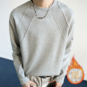 1w件+280g 加绒款解构长袖T恤百搭打底上衣室内模特 T2598-JR P24,男装T恤,电商A030