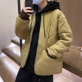 冬季新款设计感菱格棉服拉链棒球服室内模特m883p110，男装棉衣，电商A030