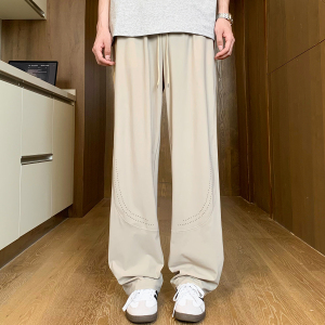 2w件+220g锦纶冰丝2026春透气激光打孔冰丝裤 K170室内模特 特P28，男装休闲裤，电商A030