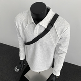 5w+280g曼巴棉2026春款重磅POLO衫翻领长袖T恤假模特T2599特P18，男装T恤，电商A030