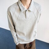 5w+280g2026春款曼巴棉重磅POLO衫翻领长袖T恤室内模特T2599P19，男装T恤，电商A030