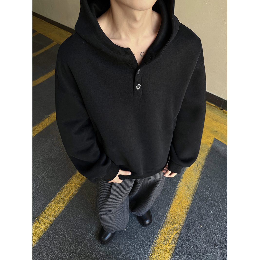 套头高街连帽卫衣内搭潮牌高级感外套衫秋新款扣子2025WY609P45，女装短外套，电商A030