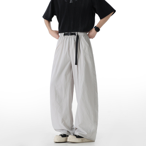 2k件+2026春款高街纯色弯刀凉感透气冰丝裤 无影墙 K2597 P35控68，男装休闲裤，电商A030