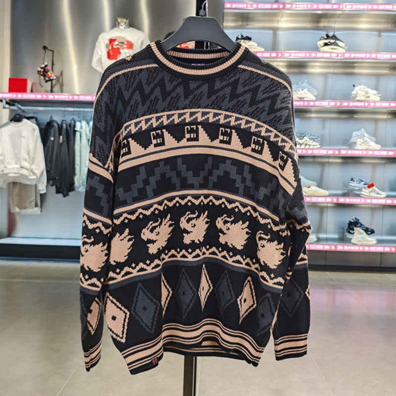 李宁套头无帽编织衫保暖