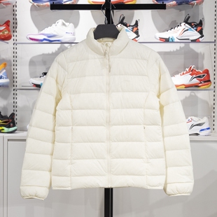 李宁轻薄羽绒服女子2024冬季新款健身系列鸭绒修身短外套AYMU112