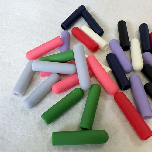 优质塑料外层乳胶手感漆工艺帽绳头服装辅料啤咀吊钟空管套腰绳头