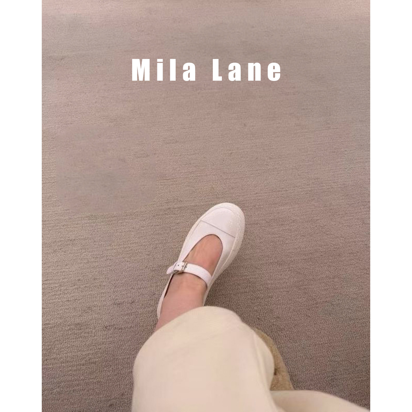 2026春款白色厚底玛丽珍鞋女一字扣带圆头浅口增高单鞋百搭松糕鞋