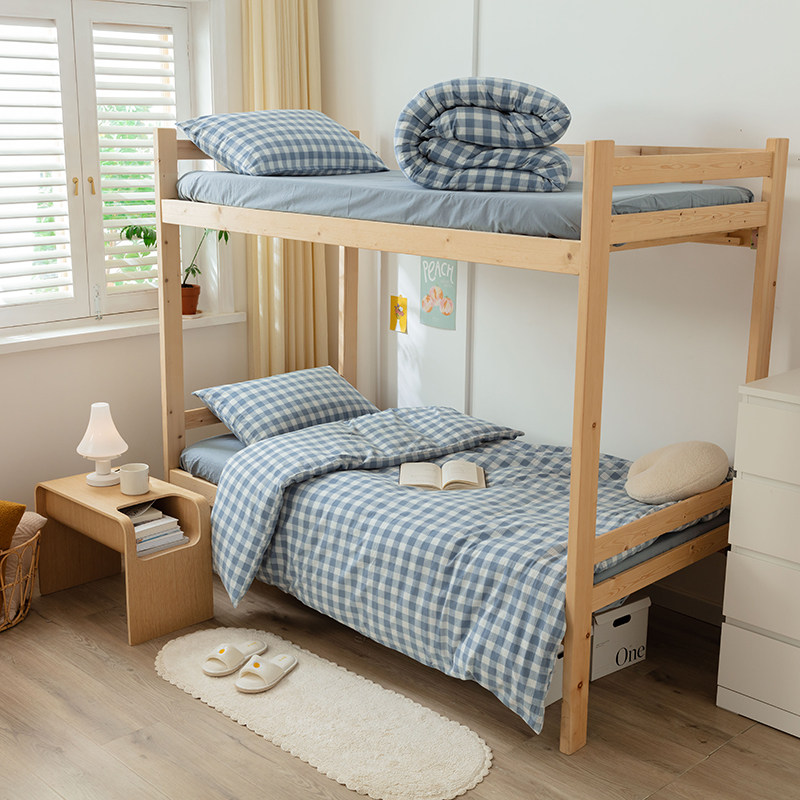 全棉大学生宿舍床上三件套 寝室纯棉单人被罩床笠款被套床上用品