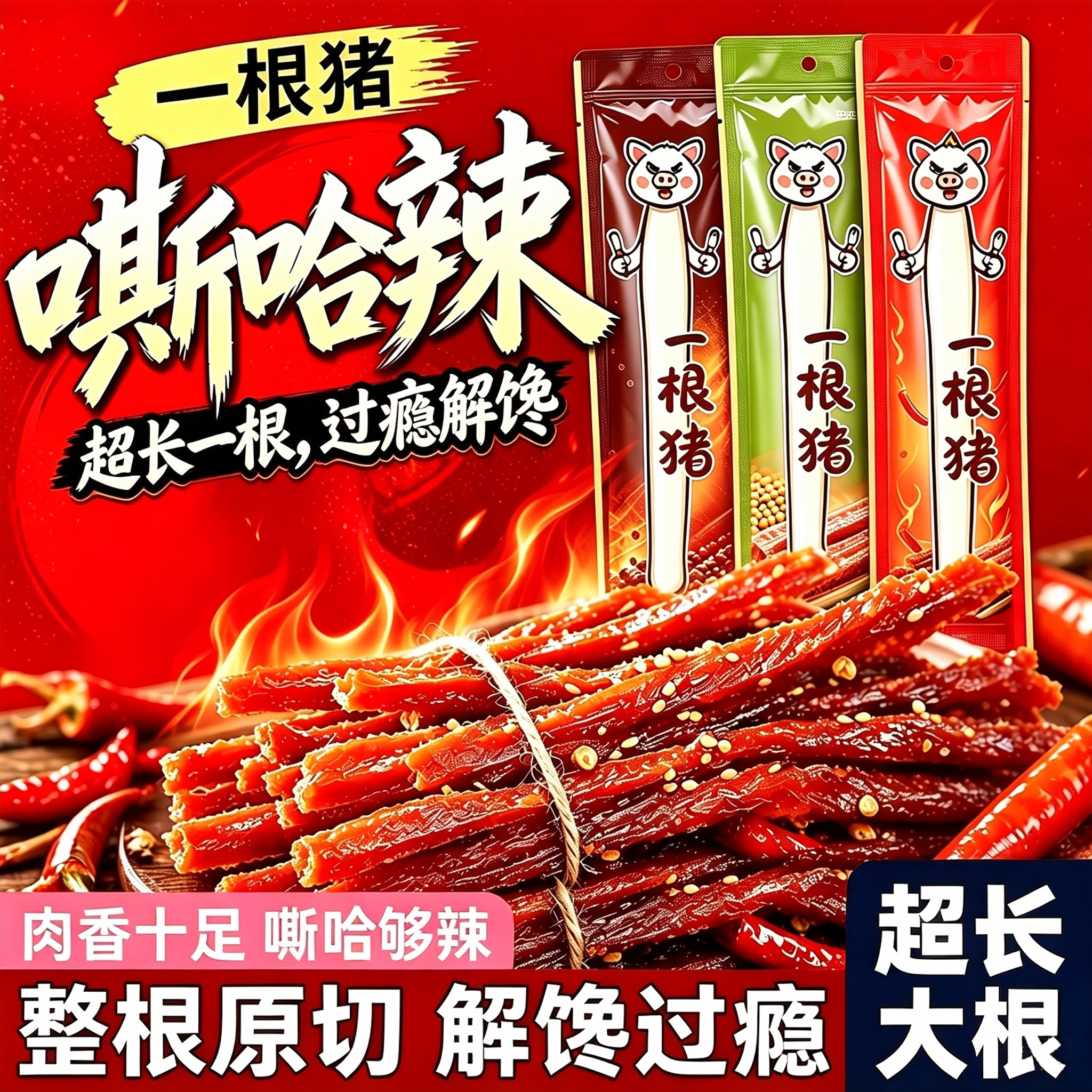 一根猪整根原切猪肉条高蛋白