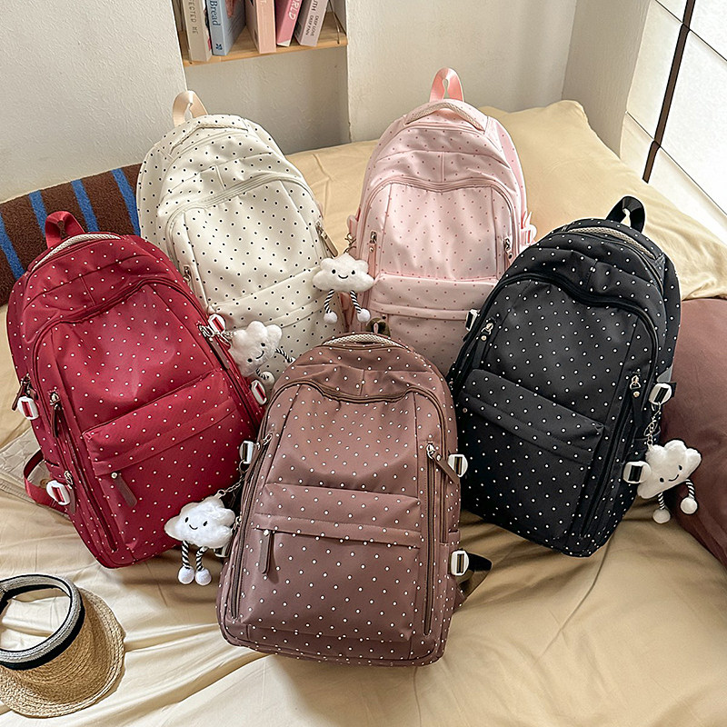 学院风撞色书包女 日系ins初中生高中学生双肩包简约百搭旅行背包