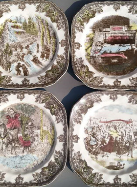 英国Johnson Brothers原单尾货爵士庄园高档陶瓷餐具不规则方盘