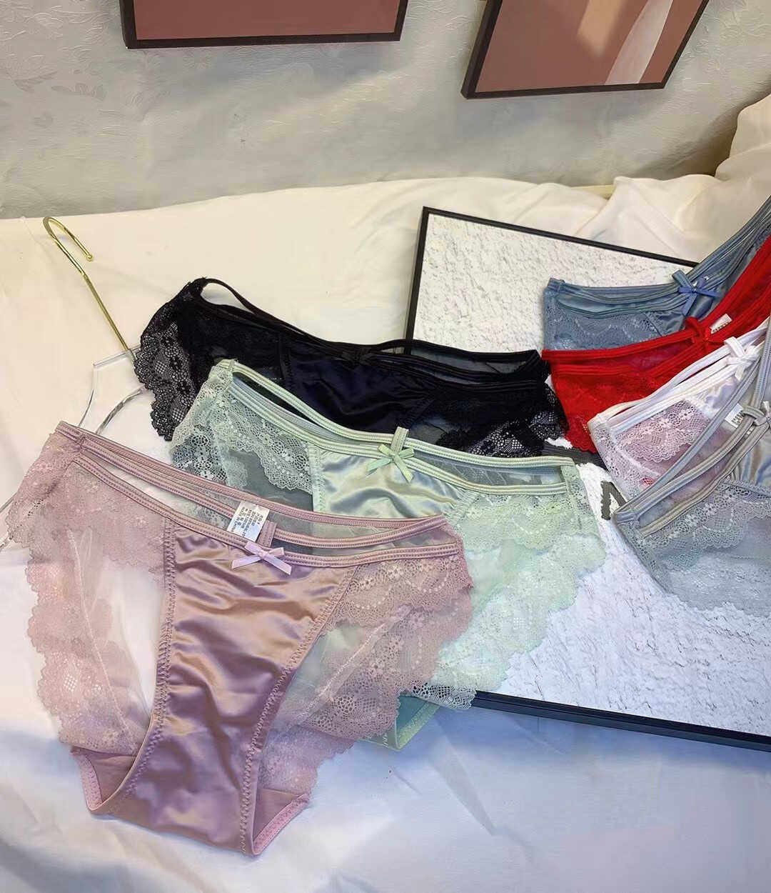 MIKEY韩代甜欲蕾丝花边三角裤