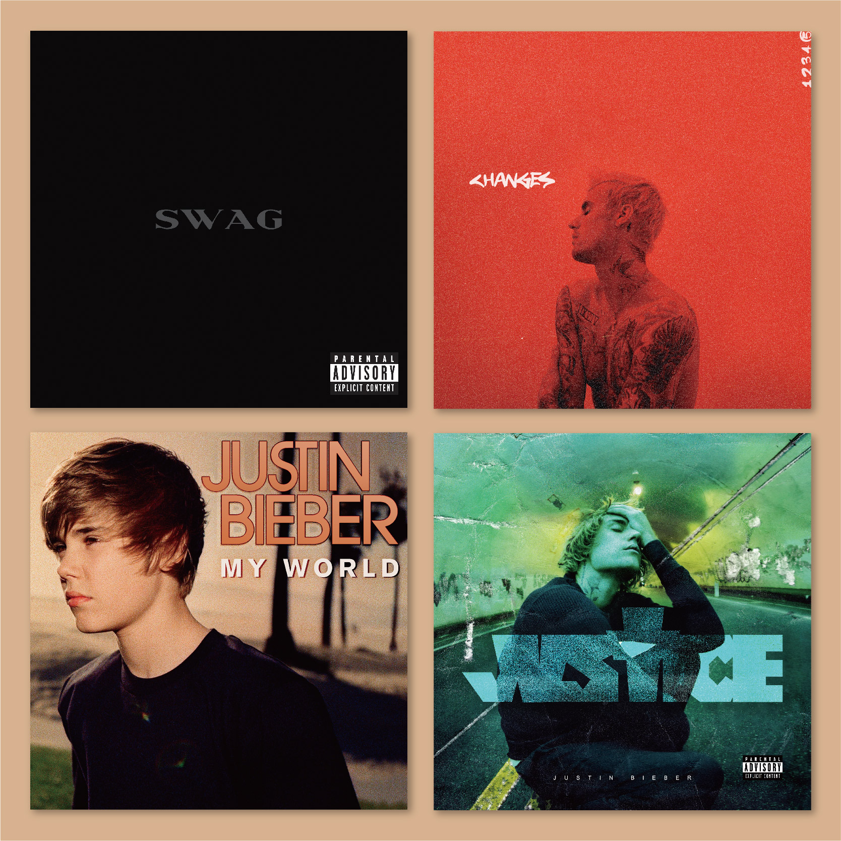 JustinBieber专辑封面海报5送1