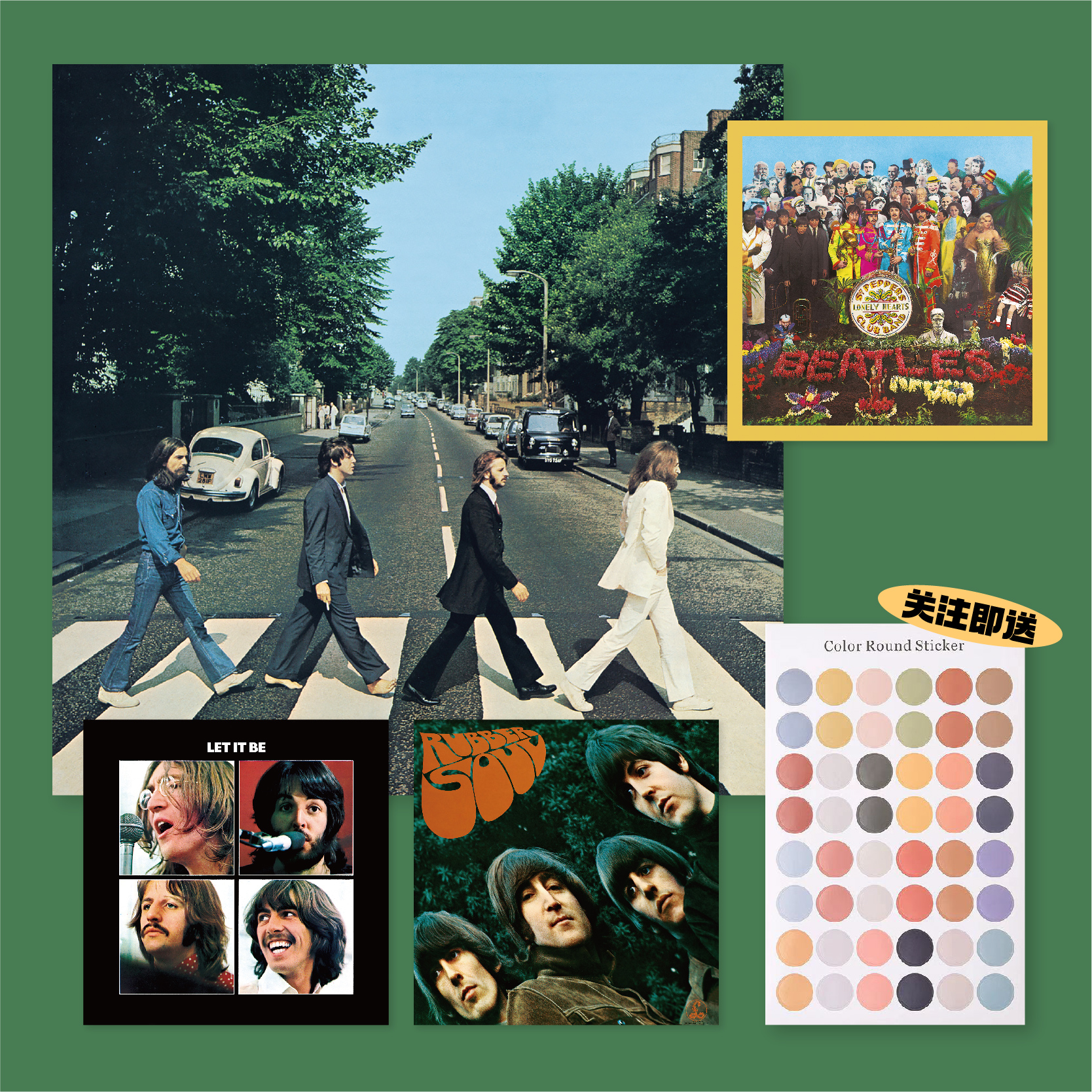 TheBeatles披头士甲壳虫乐队专辑封面海报卧室房间装饰画墙贴无框图片
