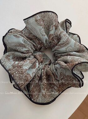 多层马尾发绳大肠肥肠花纹丸子头韩国高级感复古低头绳圈发圈皮筋