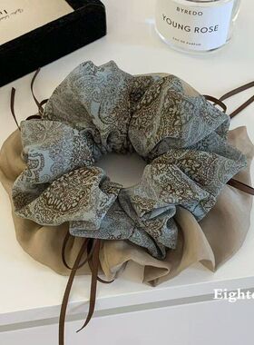 高级感蝴蝶结复古大肠女发饰扎大号新中式优雅头绳发圈头发双色超