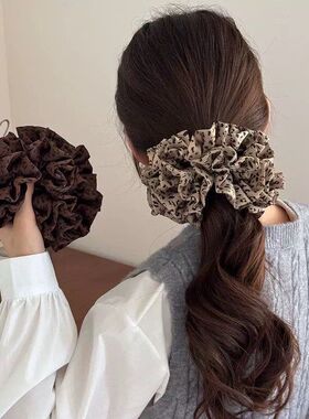 皮筋高弹力发绳气质发丸子女扎发圈头绳秋季大肠豹纹辣妹头饰饰品