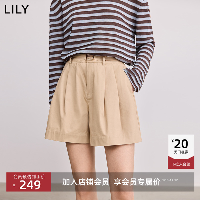 LILY百搭高腰全棉休闲短裤