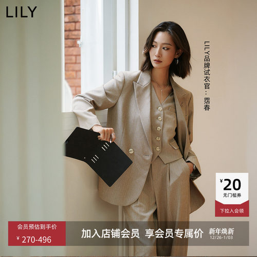LILY通勤刺绣休闲女装西装外套