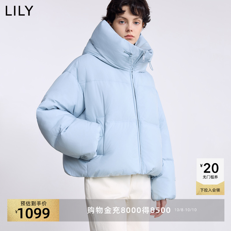 LILY通勤百搭鹅绒面包泡芙羽绒服