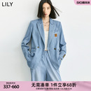 套装 LILY2024夏新款 西装 凉感天丝混纺垂感牛仔衬衫 女百搭外套薄款