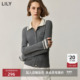 显瘦休闲通勤针织开衫 LILY2025新款 绵羊毛混纺撞色修身 短外套女