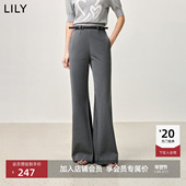 女 格雷系设计感弹力休闲通勤微喇裤 商场同款 LILY2025春新款
