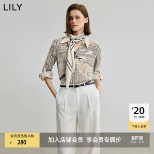 醋酸混纺印花休闲衬衫 LILY2025夏新款 商场同款 外套女 ART系列
