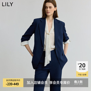 LILY2026新款女装复古气质七分袖收腰职业通勤高级感西装外套