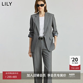 百搭一粒扣休闲灰色西装 LILY2025新款 格雷系通勤气质时尚 外套女